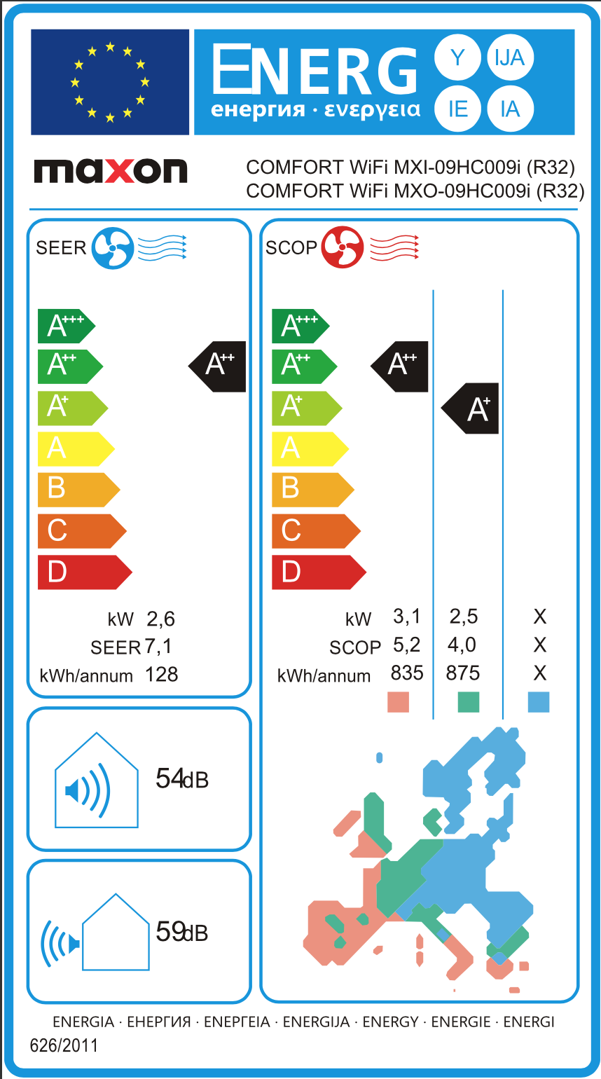 Maxon Comfort Wi-Fi 2,6/2,8 Kw