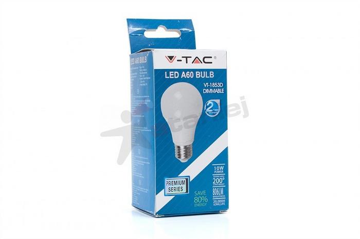 V-TAC LED ŽARULJA A60/E27/10W/2700K/806lm/220-240V