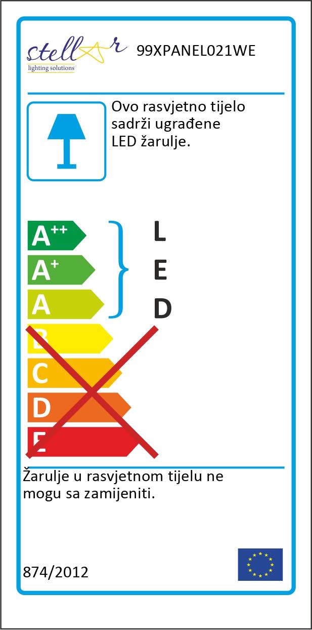 STELAR LED PANEL 48W 4000K 295x1195mm BIJELI OKVIR SA PANIK MODULOM