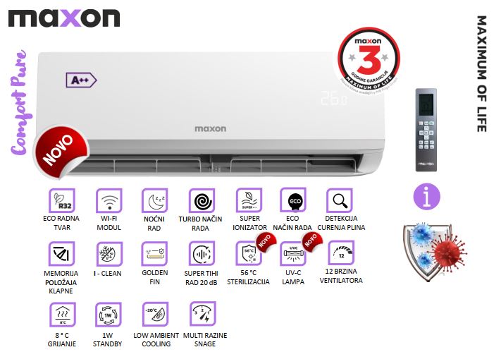 Maxon Comfort Pure Wi-Fi 5,3/5,6 Kw / Mogućnost ugradnje na upit