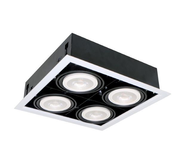 LED UGRADNA SVJETILJKA 12W 4XE27 4000K TAMNO SIVA