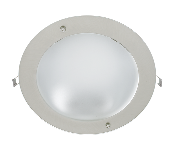 LED UGRADNA SVJETILJKA + 2X LED ŽARULJE 9W 2700K SATENSKI NIKAL