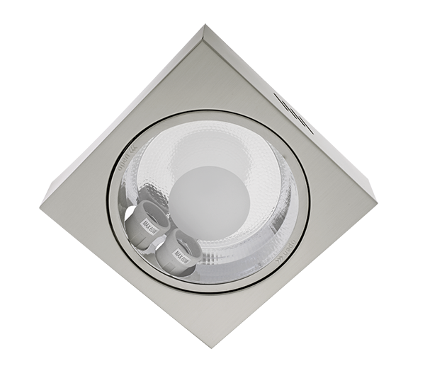 LED UGRADNA SVJETILJKA + 2X LED ŽARULJE 9W 4000K  SATENSKI NIKAL