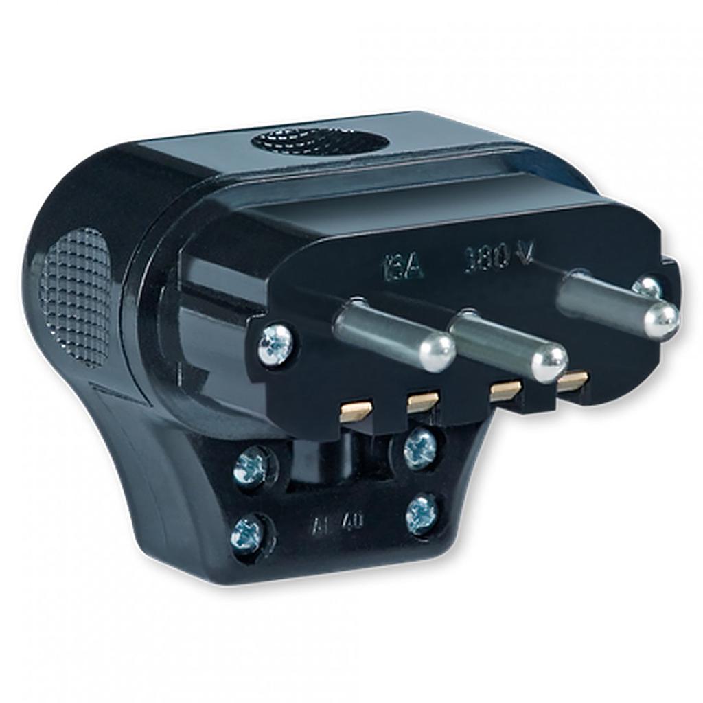 UTIKAČ TROFAZNI - KUTNI L-IZVEDBA - 16A - 440V - CRNI -ALING CONEL