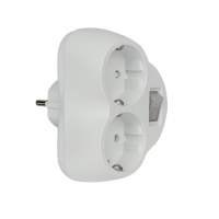 ADAPTER DVOSTRUKI - BIJELI - S PREKIDAČEM