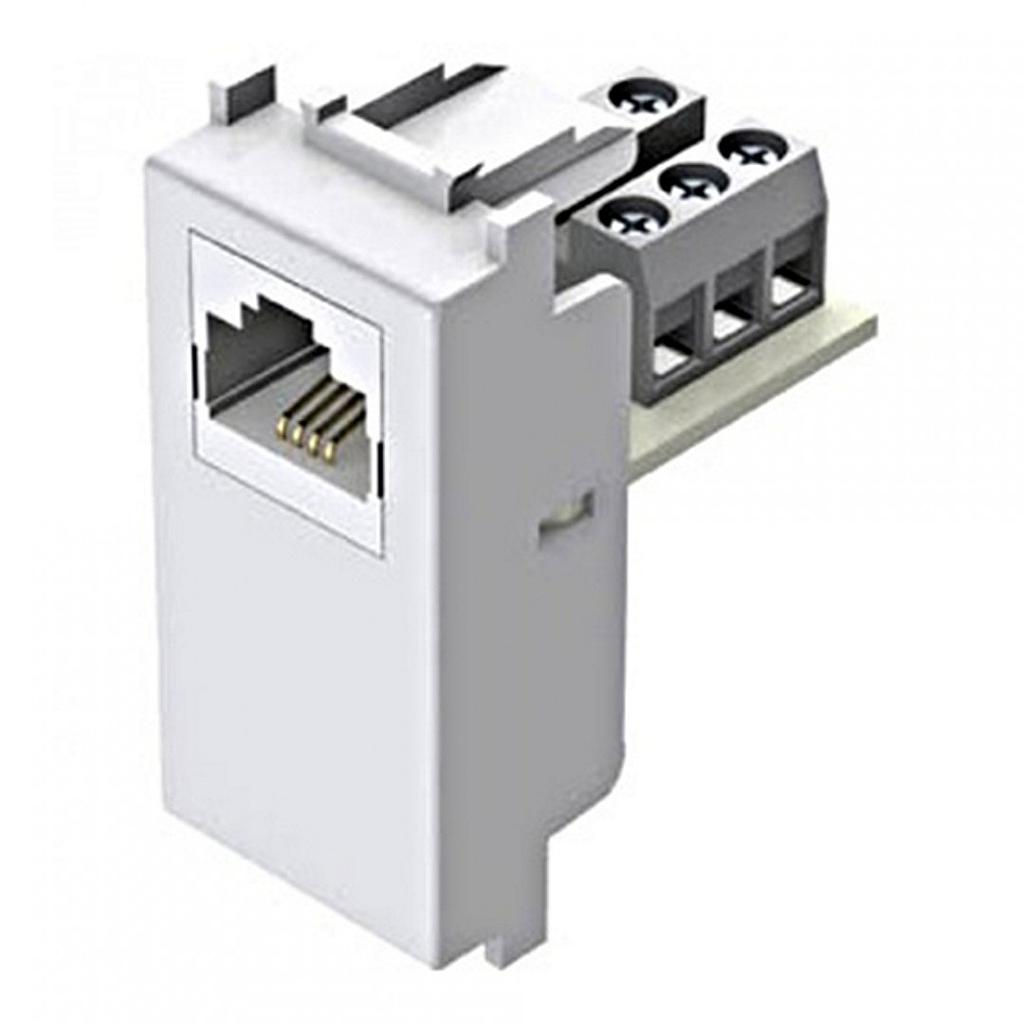 TEM ČATEŽ PRIKLJUČNICA TELEFONSKA RJ11 - 6/4 - BIJELA - 1 MODUL