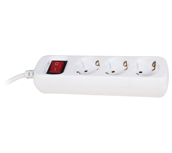 PRODUŽNI KABEL HKX-3N 3X1.5 3M BIJELI SA PREKIDAČEM