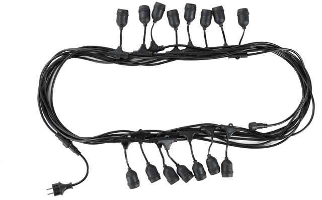 PARANGAL KABEL 15M X 15 GRLA E27 IP44 SVJETLOSNI LANAC GRLO + UTIKAČ