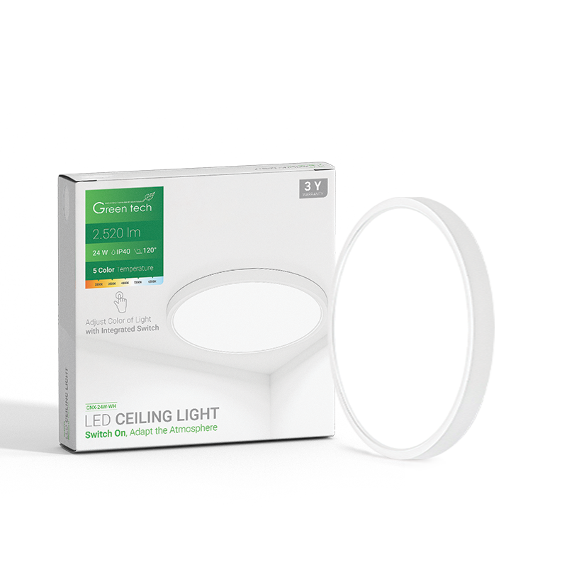 LED PLAFONJERA GREEN TECH 24W, 5 BOJA, fi40 cm,CNX-24W-WH