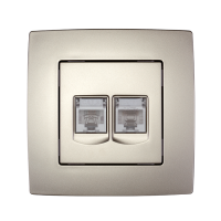 CITY TELEFONSKA UTIČNICA + KOMPJUTERSKA UTIČNICA METALIK ŠAMPANJ