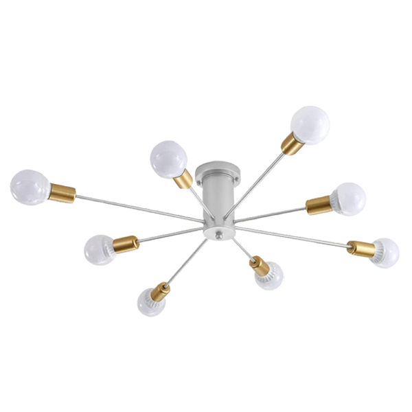 LOREN PLAFONJERA 8XE27 BIJELA/ZLATO