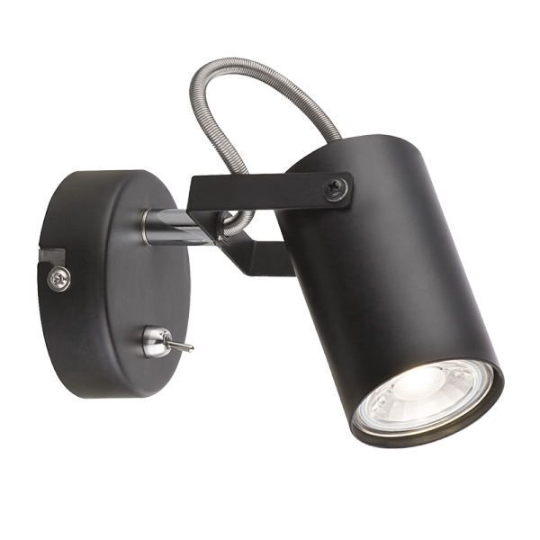IZZY REFLEKTOR 1xGU10 CRNI SA PREKIDAČEM